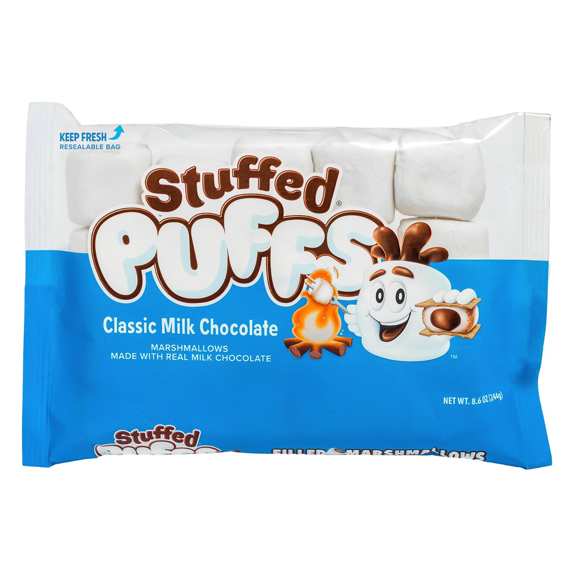 slide 1 of 7, Stuffed Puffs Classic Milk Chocolate Filled Marshmallows, 8.6 oz, 8.6 oz