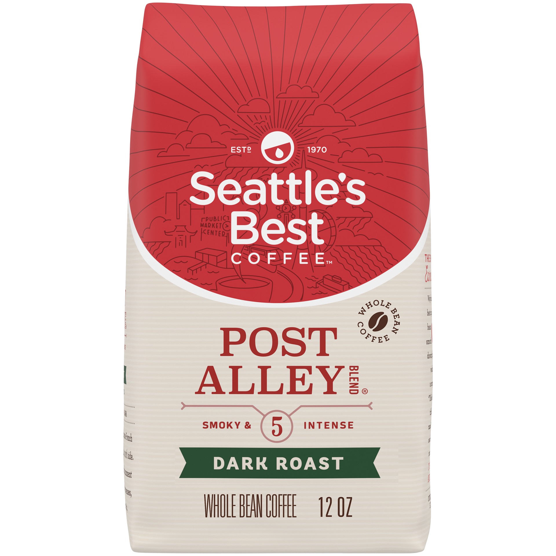 slide 1 of 5, Seattle's Best Coffee Post Alley Blend Dark Roast Whole Bean Coffee | 12 Ounce Bag, 12 oz