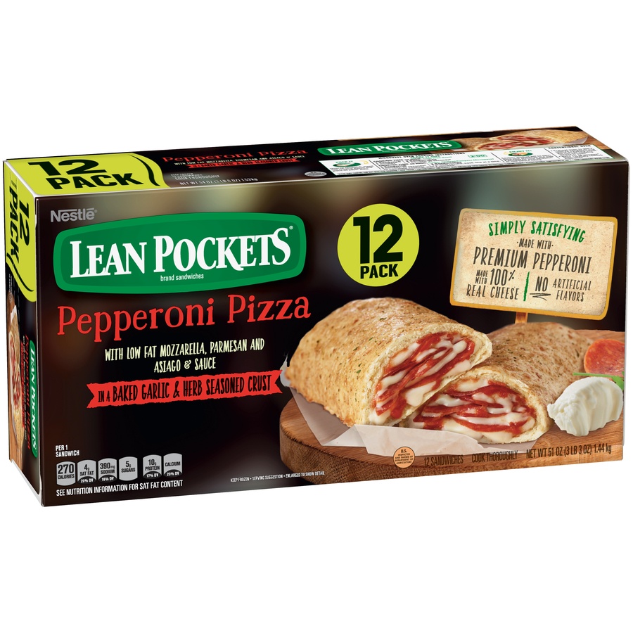 slide 5 of 9, Lean Pockets Pepperoni Pizza Sandwiches, 12 ct; 4.5 oz