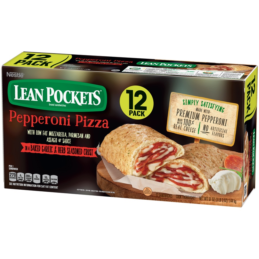 slide 6 of 9, Lean Pockets Pepperoni Pizza Sandwiches, 12 ct; 4.5 oz