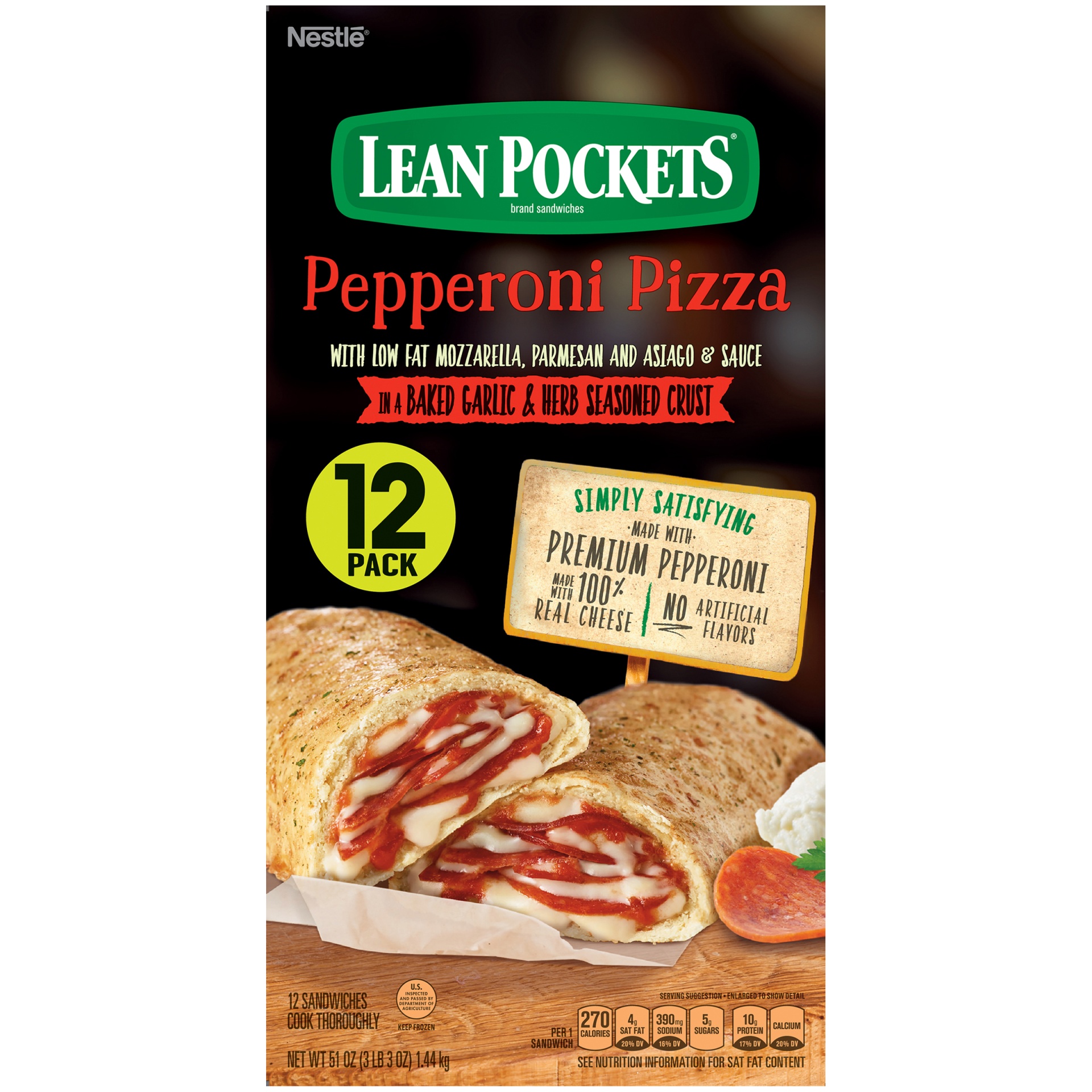 slide 9 of 9, Lean Pockets Pepperoni Pizza Sandwiches, 12 ct; 4.5 oz