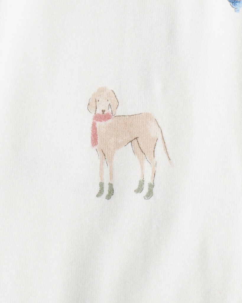 slide 3 of 6, Carter's Baby Dog Print PurelySoft Snug Fit Sleep & Play Pajamas - White White PRE, 1 ct
