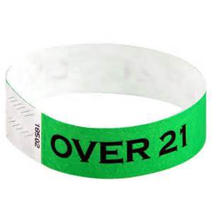 slide 1 of 1, Wrist Bands - Over 21 Neon Lime, 500 ct