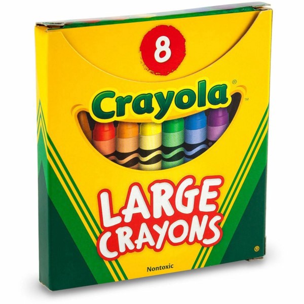 slide 2 of 7, Crayola Large Crayons With Tuck Box, 8 ct
