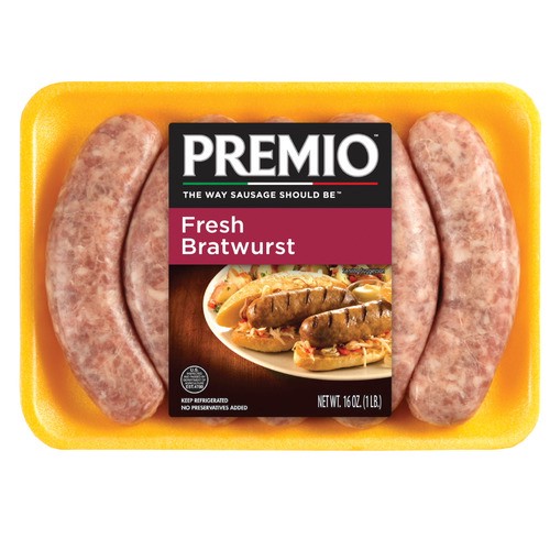 slide 1 of 1, Premio™ bratwurst, 16 oz