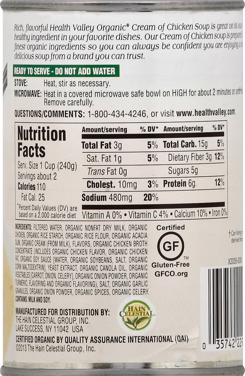 slide 6 of 6, Health Valley Organic Cream Of Chicken Soup, 14.5 fl oz