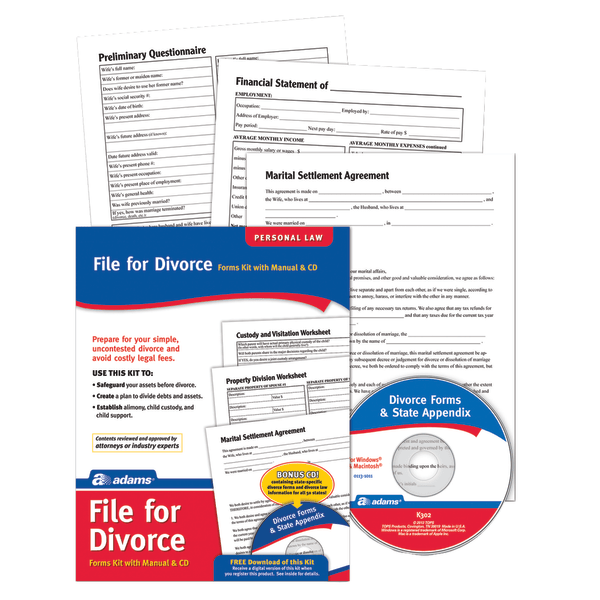 slide 1 of 1, Adams Divorce Kit, 1 ct
