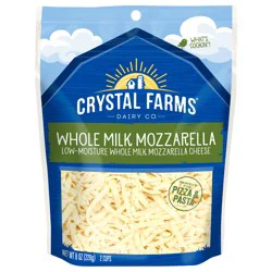 Crystal Farms Whole Milk Mozzarella Cheese, 8 oz