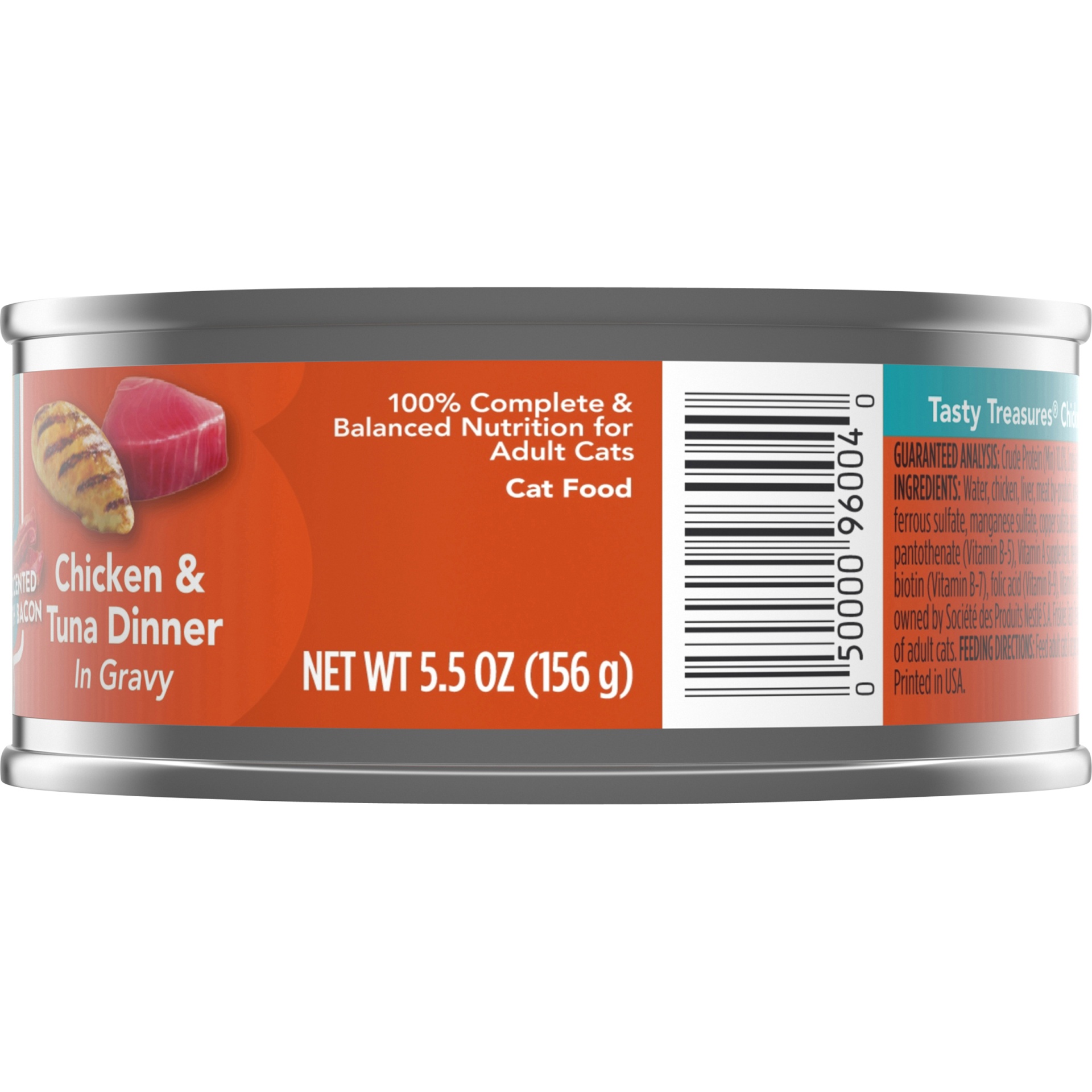 slide 3 of 7, Friskies Tasty Treasures Chicken & Tuna Dinner in Gravy Cat Food, 5.5 oz