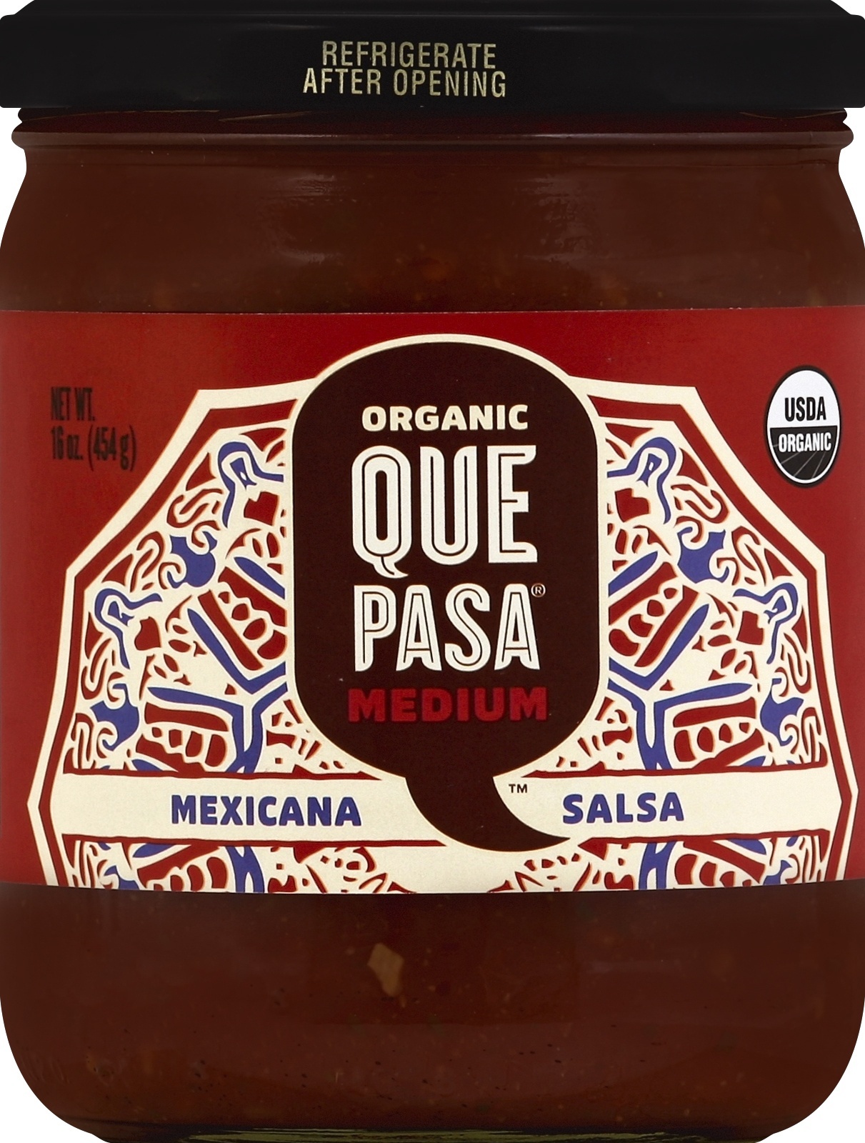 slide 1 of 1, Que Pasa Organic Medium Mexicana Salsa, 16 oz