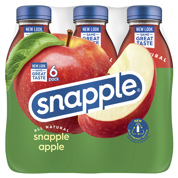 slide 3 of 21, Snapple Apple Juice Drink, 16 fl oz recycled plastic bottle, 6 pack - 6 ct, 6 ct