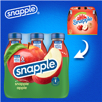 slide 11 of 21, Snapple Apple Juice Drink, 16 fl oz recycled plastic bottle, 6 pack - 6 ct, 6 ct