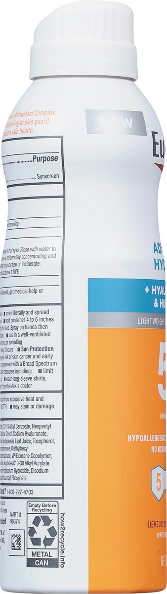 slide 9 of 9, Eucerin Broad Spectrum SPF 50 Advanced Hydration Lightweight Sunscreen Lotion Spray 6 oz, 50 ct; 6 oz