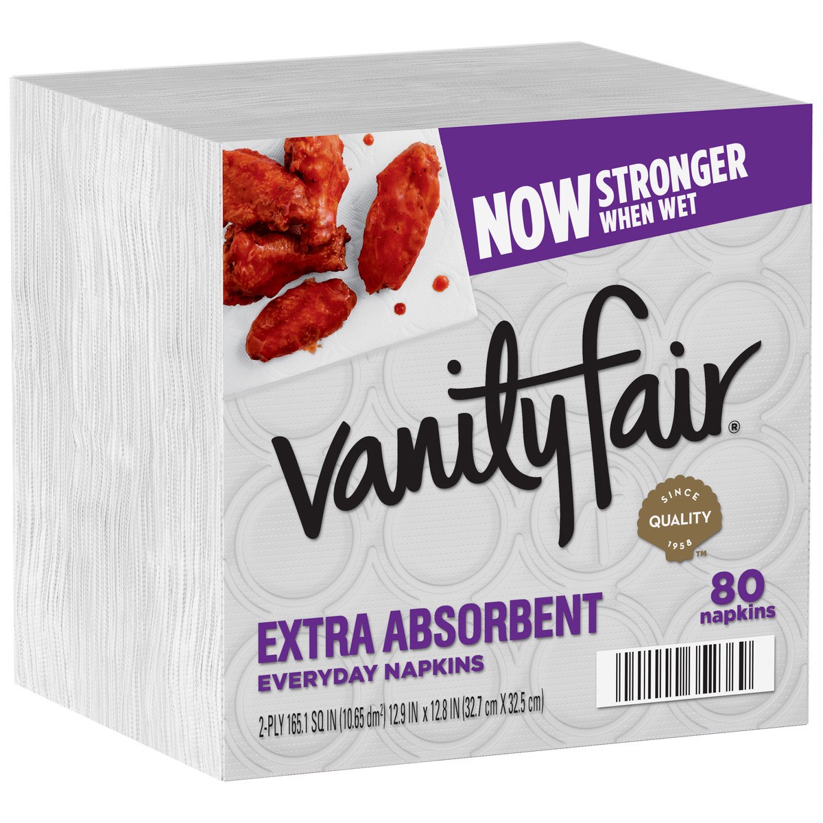 slide 5 of 6, VANITY FAIR Napkins, Everyday, Extra Absorbent, 2-Ply, 80 ct