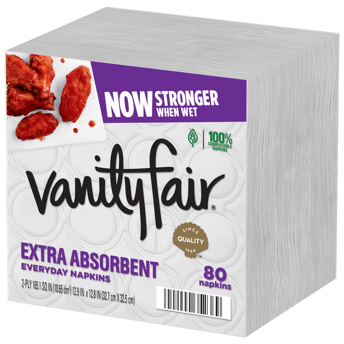 slide 6 of 6, VANITY FAIR Napkins, Everyday, Extra Absorbent, 2-Ply, 80 ct
