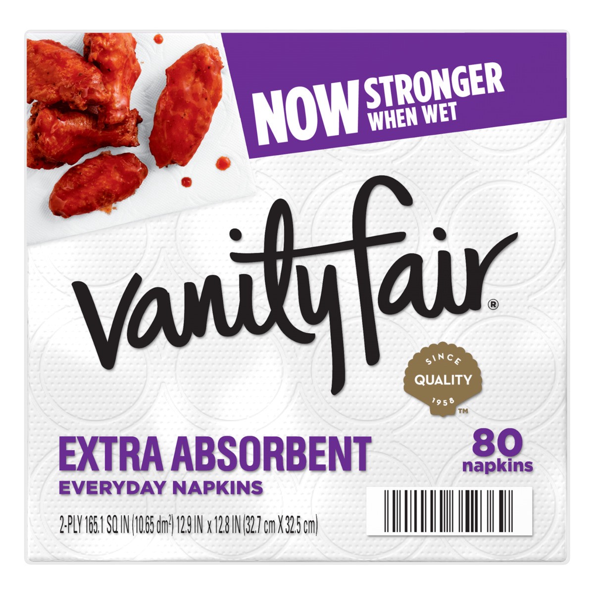 slide 1 of 6, VANITY FAIR Napkins, Everyday, Extra Absorbent, 2-Ply, 80 ct