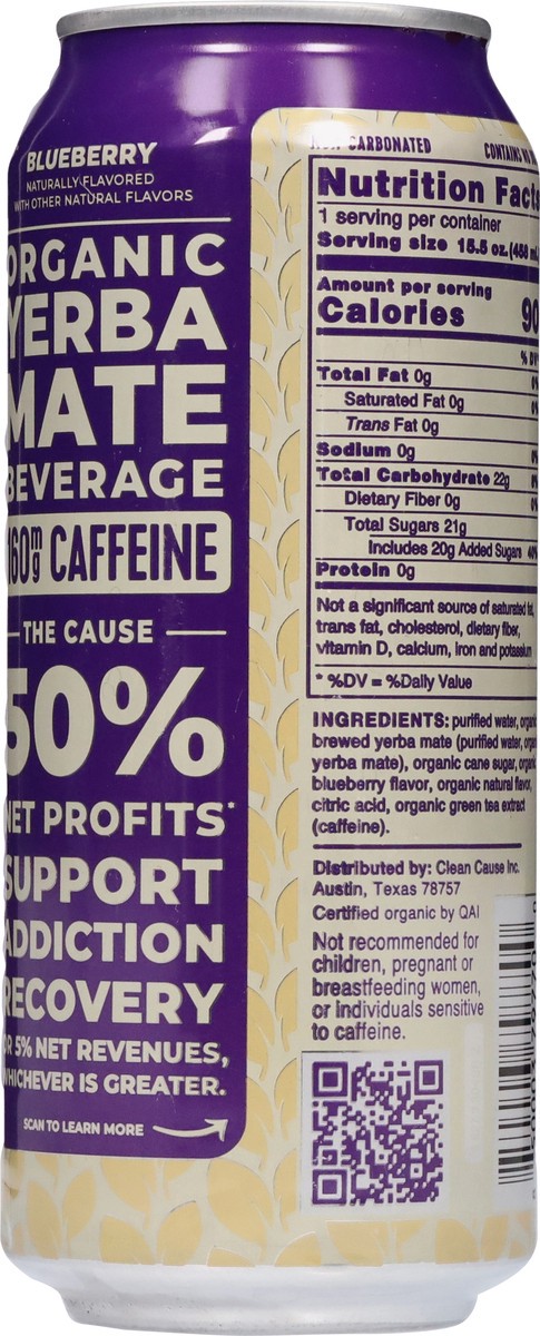 slide 5 of 13, CLEAN CAUSE Organic Blueberry Yerba Mate 15.5 fl oz, 15.5 oz