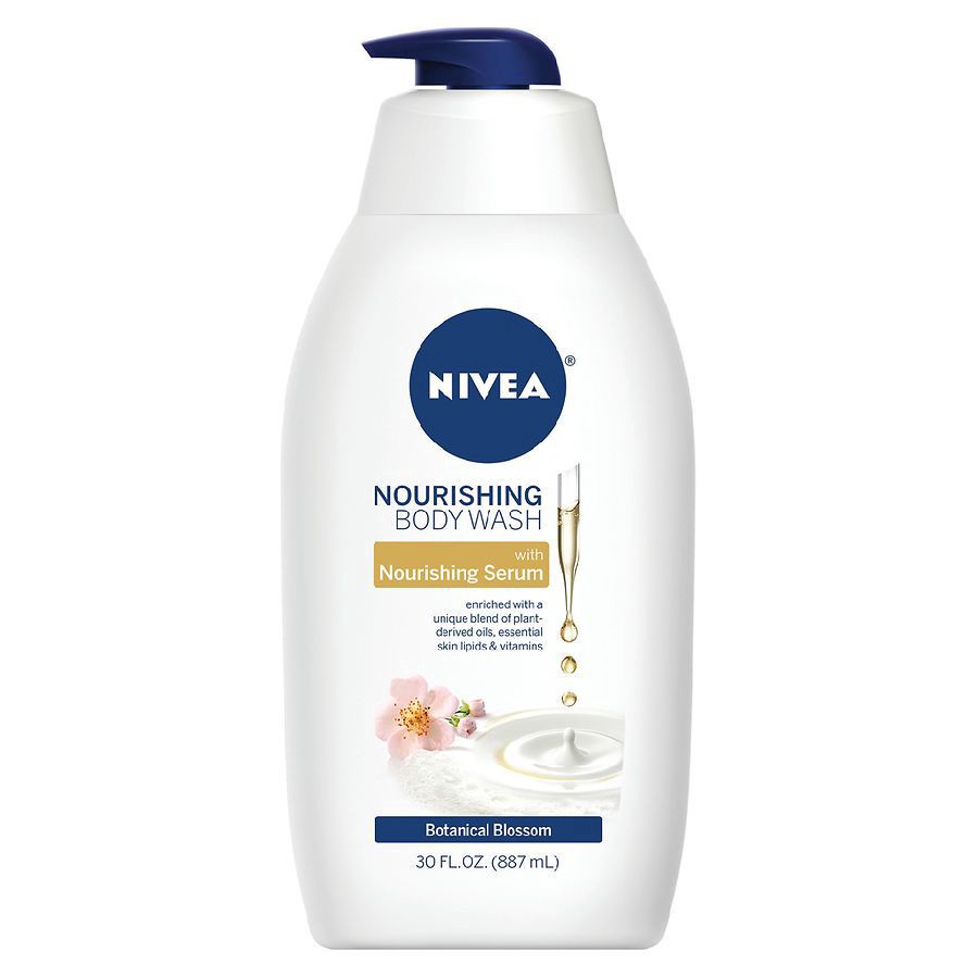 slide 1 of 1, Nivea Nourishing Botanical Blossom Body Wash, Moisturizing Body Wash with Nourishing Serum, 30 Fl Oz Bottle, 1 ct