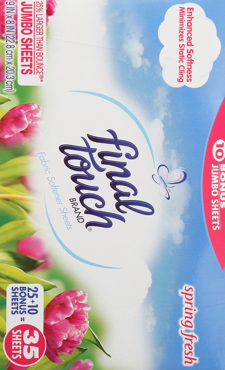 slide 7 of 9, Final Touch Spring Fresh Jumbo Fabric Softener Sheets 35 ea, 35 ct