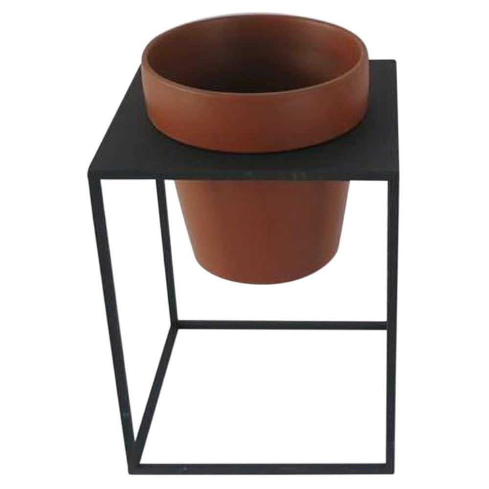 slide 1 of 1, HD Designs Outdoors Small Metal Planter - Brown/Black, 1 ct