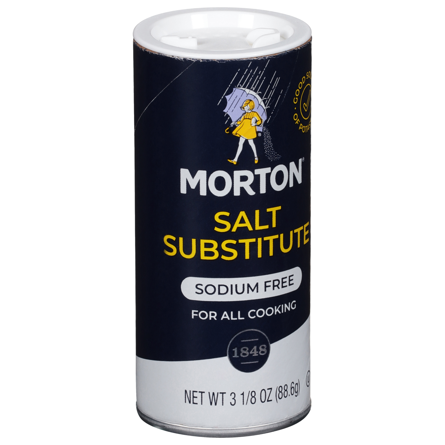 slide 3 of 6, Morton Salt Substitute 3.125 oz, 3.125 oz