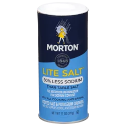 Morton 50% Less Sodium Iodized Salt & Potassium Chloride