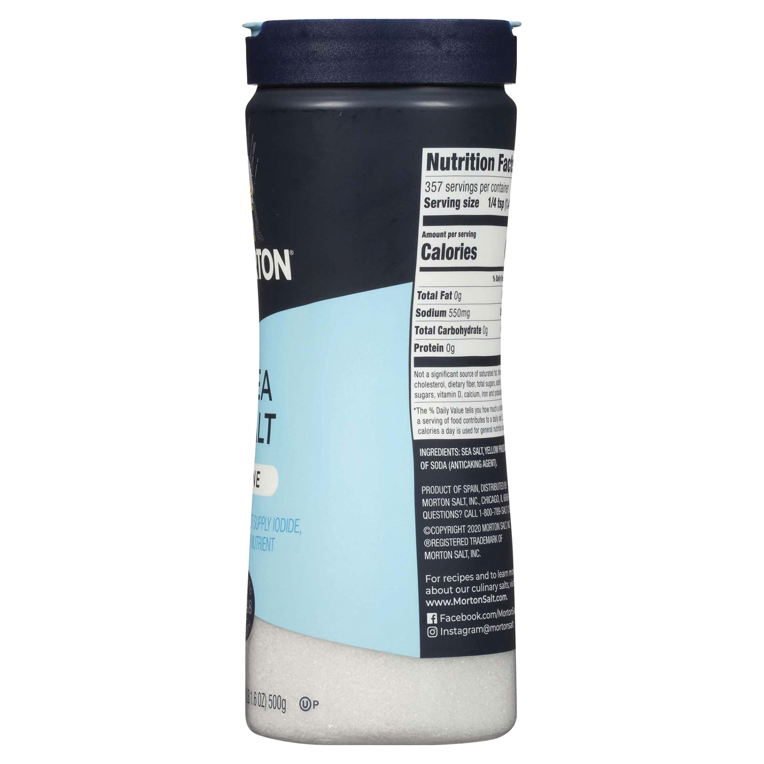 slide 3 of 4, Morton All-Natural Fine Sea Salt, 17.6 oz