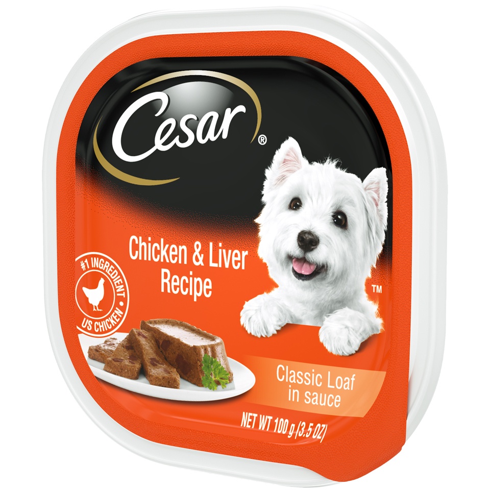 slide 8 of 9, Cesar Classics with Chicken & Liver in Meaty Juices Wet Dog Food, 3.5 oz