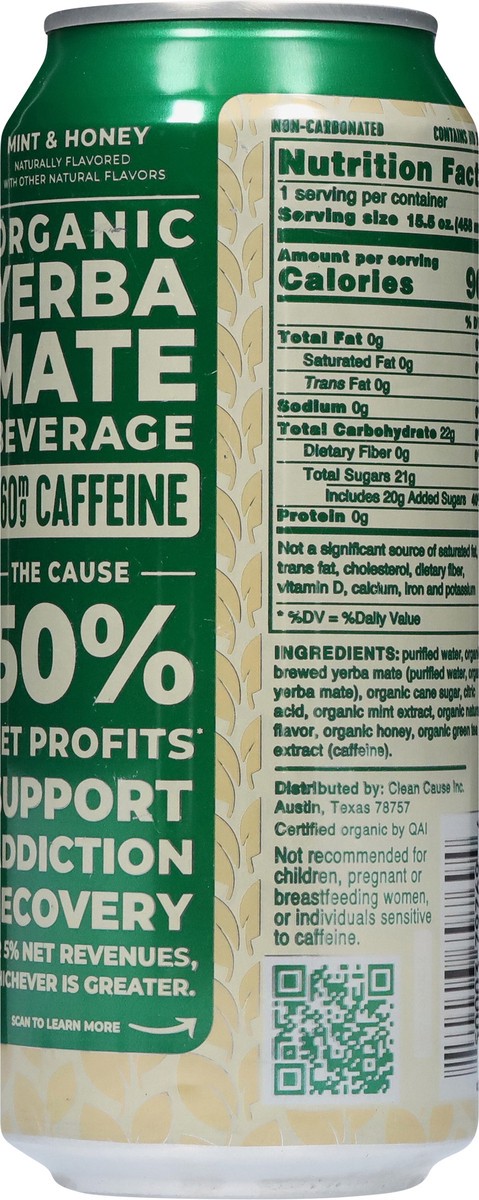 slide 8 of 13, CLEAN CAUSE Organic Mint & Honey Yerba Mate 15.5 fl oz, 15.5 oz