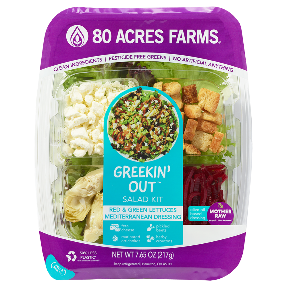 slide 1 of 3, 80 Acres Farms Greekin' Out Salad Kit, 7 oz