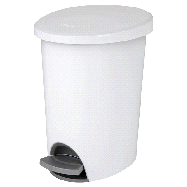 slide 1 of 1, SteriliteUltra Step-On Wastebasket, White, 2.6 gal