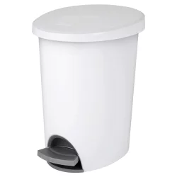 SteriliteUltra Step-On Wastebasket, White