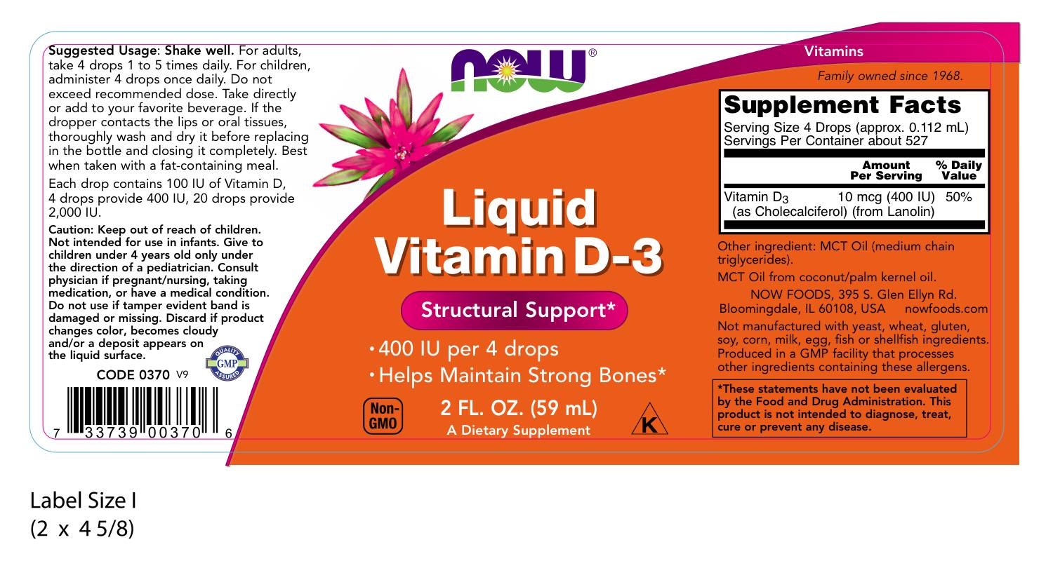 slide 2 of 2, NOW Vitamin D-3 Liquid - 2 fl. oz., 2 fl oz