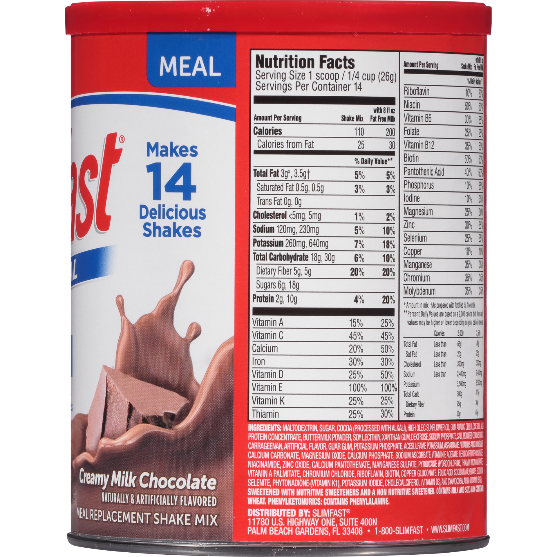 slide 6 of 6, SlimFast Slim-Fast Opt Milk Chocolate Powder, 12.83 oz