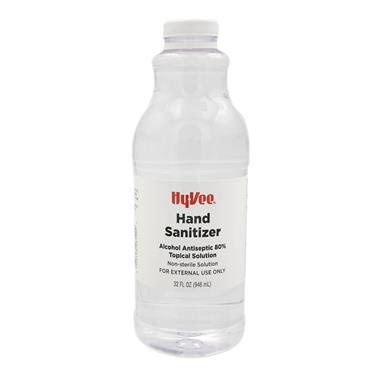 slide 1 of 1, Hy-Vee Hand Sanitizer 80%, 32 fl oz