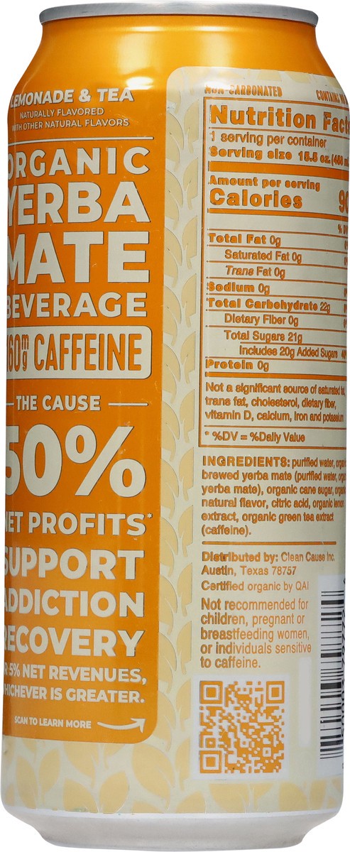 slide 12 of 14, CLEAN CAUSE Organic Lemonade & Tea Yerba Mate 15.5 fl oz, 15.50 fl oz