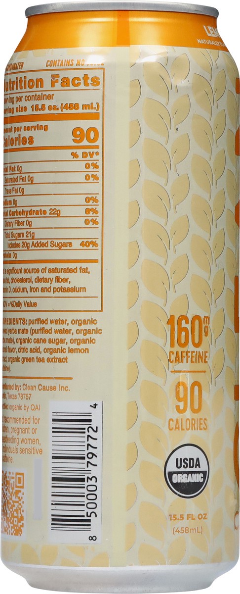 slide 8 of 14, CLEAN CAUSE Organic Lemonade & Tea Yerba Mate 15.5 fl oz, 15.50 fl oz