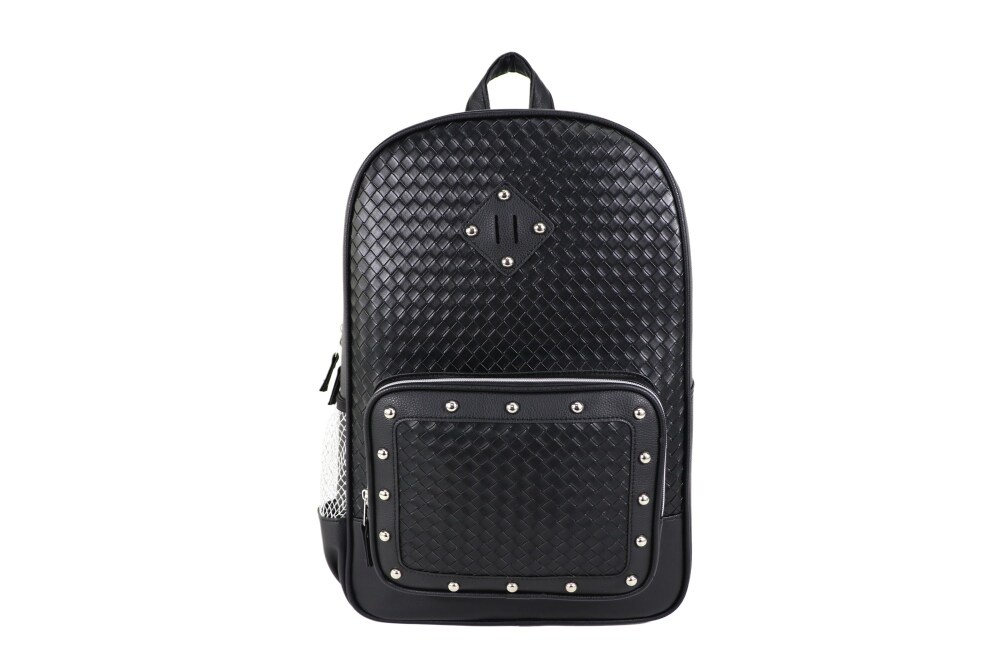 slide 1 of 1, Cudlie Woven Faux Leather Backpack - Black, 1 ct