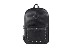 Cudlie Woven Faux Leather Backpack - Black