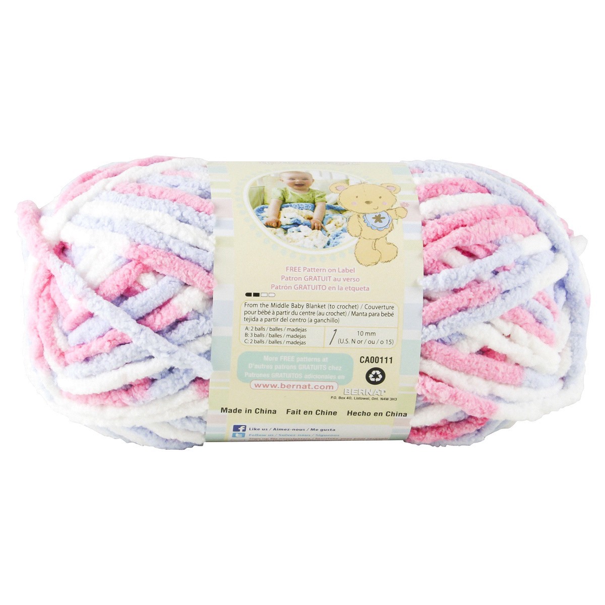 slide 9 of 13, Bernat Baby Blanket Ombre Yarn, Pink/Blue, 1 ct