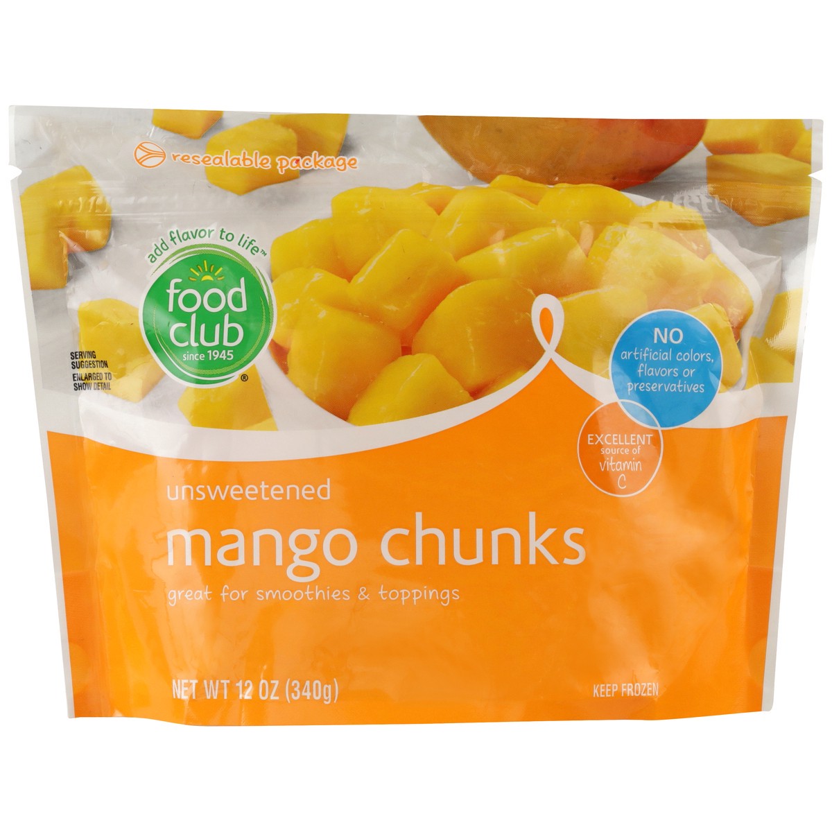 slide 1 of 9, Food Club Mango Chunks Frozen, 12 oz