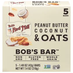 Bob's Red Mill Peanut Butter Coconut & Oats Bob's Bar 5 - 1.48 oz Bars