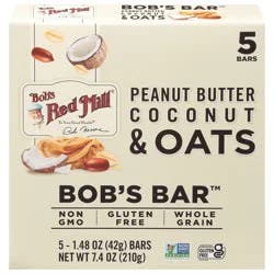 Bob's Red Mill Peanut Butter Coconut & Oats Bob's Bar 5 - 1.48 oz Bars
