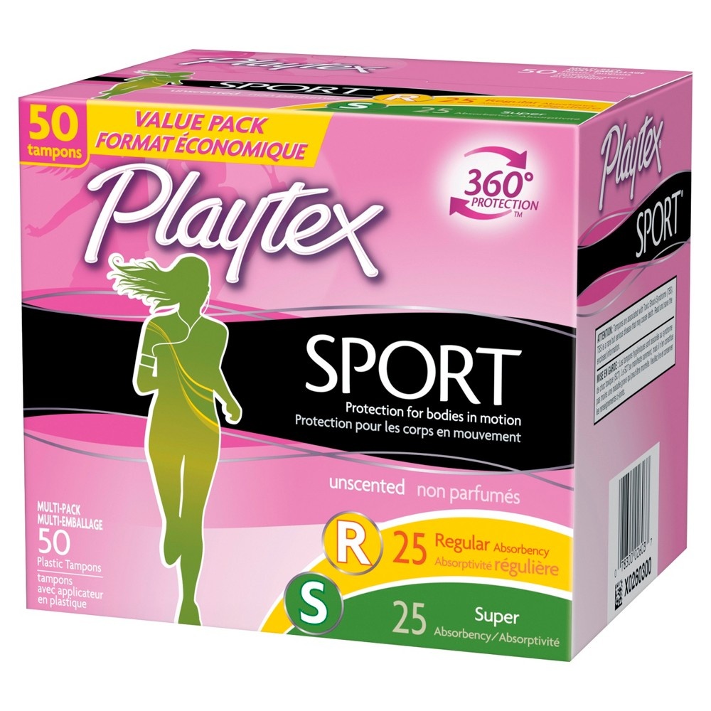 slide 3 of 3, Playtex Sport Multipack Tampons - Plastic - Unscented - Regular/Super - 48ct, 50 ct