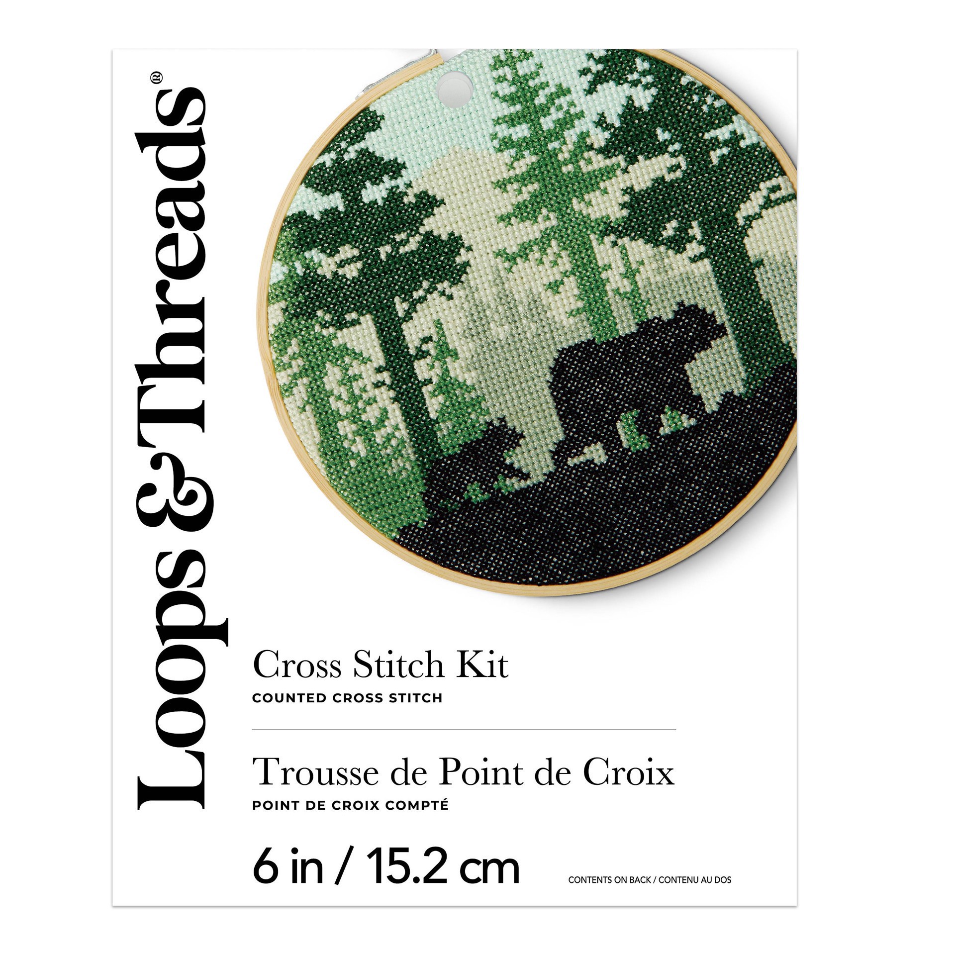 slide 3 of 4, 6" Silhouette Bear Counted Cross Stitch Kit By Loops & Threads, 6 in