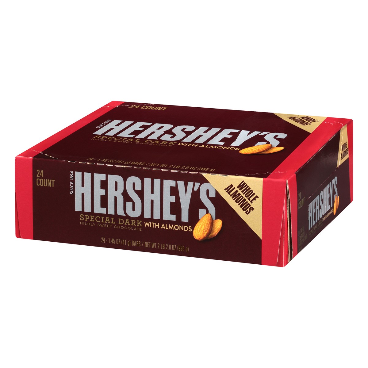 slide 7 of 10, Hershey's Special Dark With Almonds, 24 ct