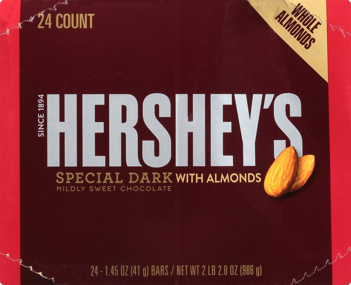 slide 6 of 10, Hershey's Special Dark With Almonds, 24 ct