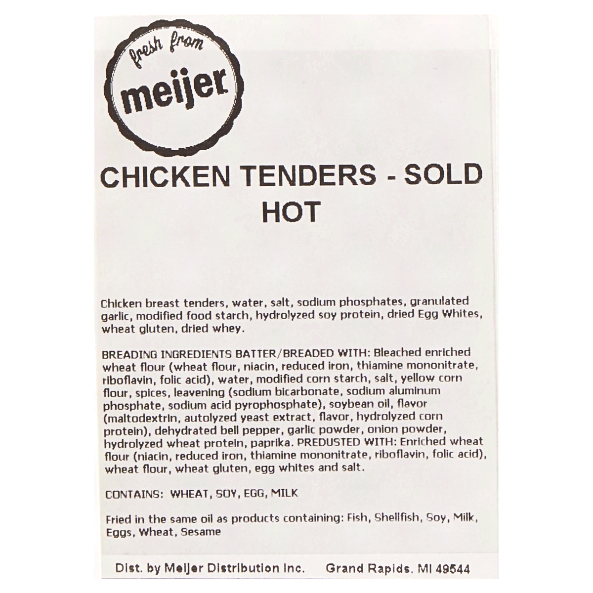 slide 5 of 5, Fresh from Meijer Chicken Tenders, Sold Hot, per lb
