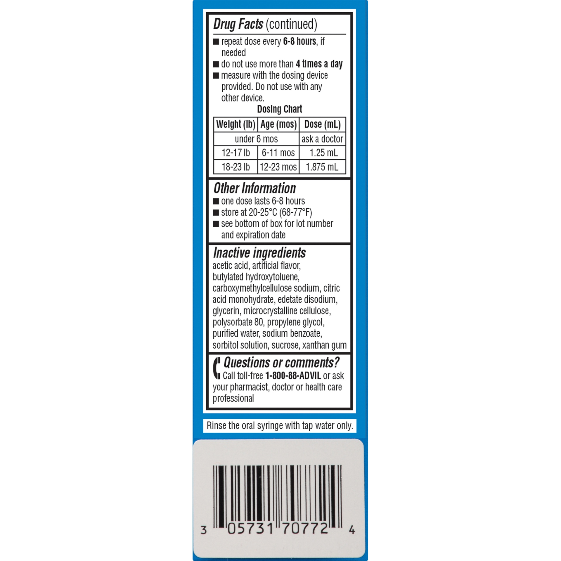 slide 5 of 7, Infants' Advil Concentrated Drops Fever Reducer Pain Reliever (Ibuprofen) in Dye-Free White Grape Flavor 50mg, 2 ct; 0.5 fl oz