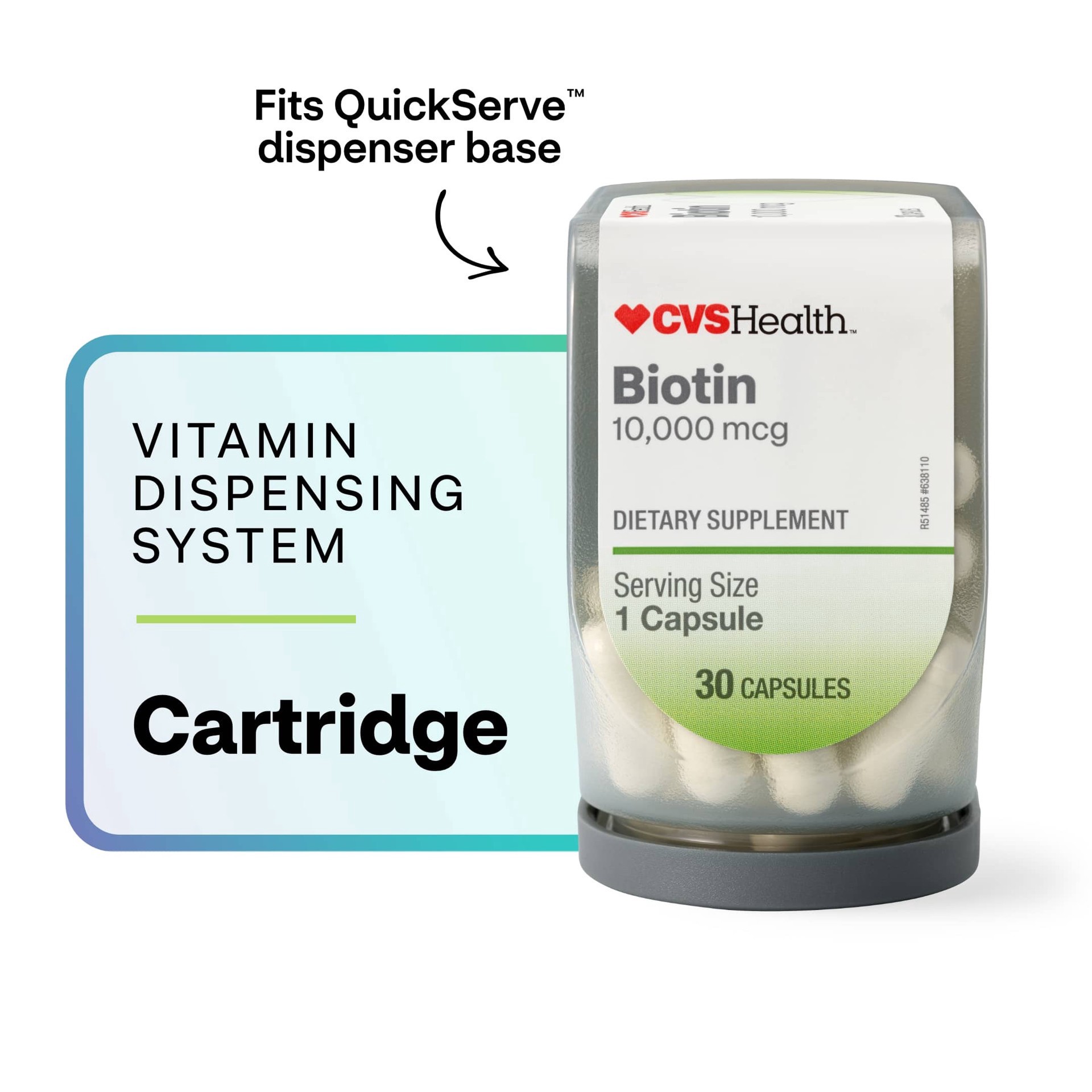 slide 1 of 1, CVS Health Quickserve Biotin Vitamin Cartridge, 30 Ct, 30 ct